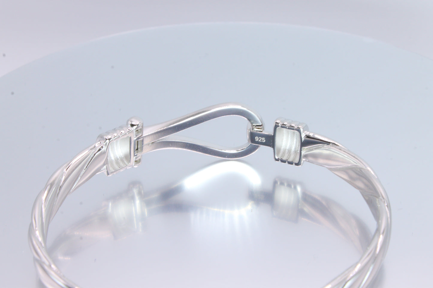 Silver CZ Hook Bangle (Medium)