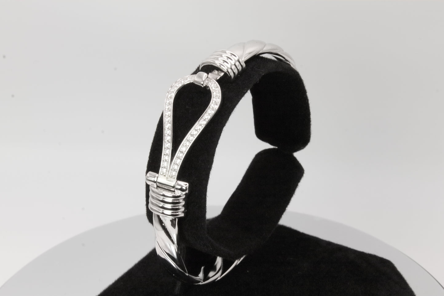 Silver CZ Hook Bangle (Medium)