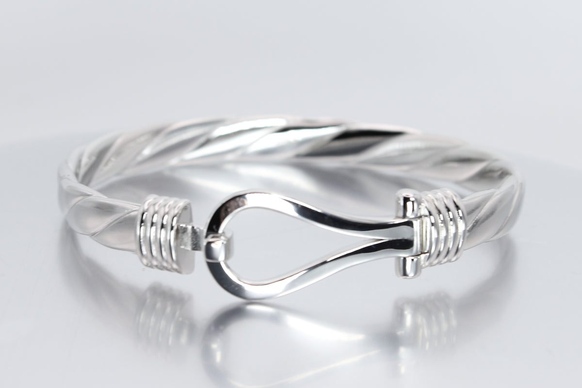 925 Sterling Silver Hook Bangle (Plain) – TheJewelleryMerchant